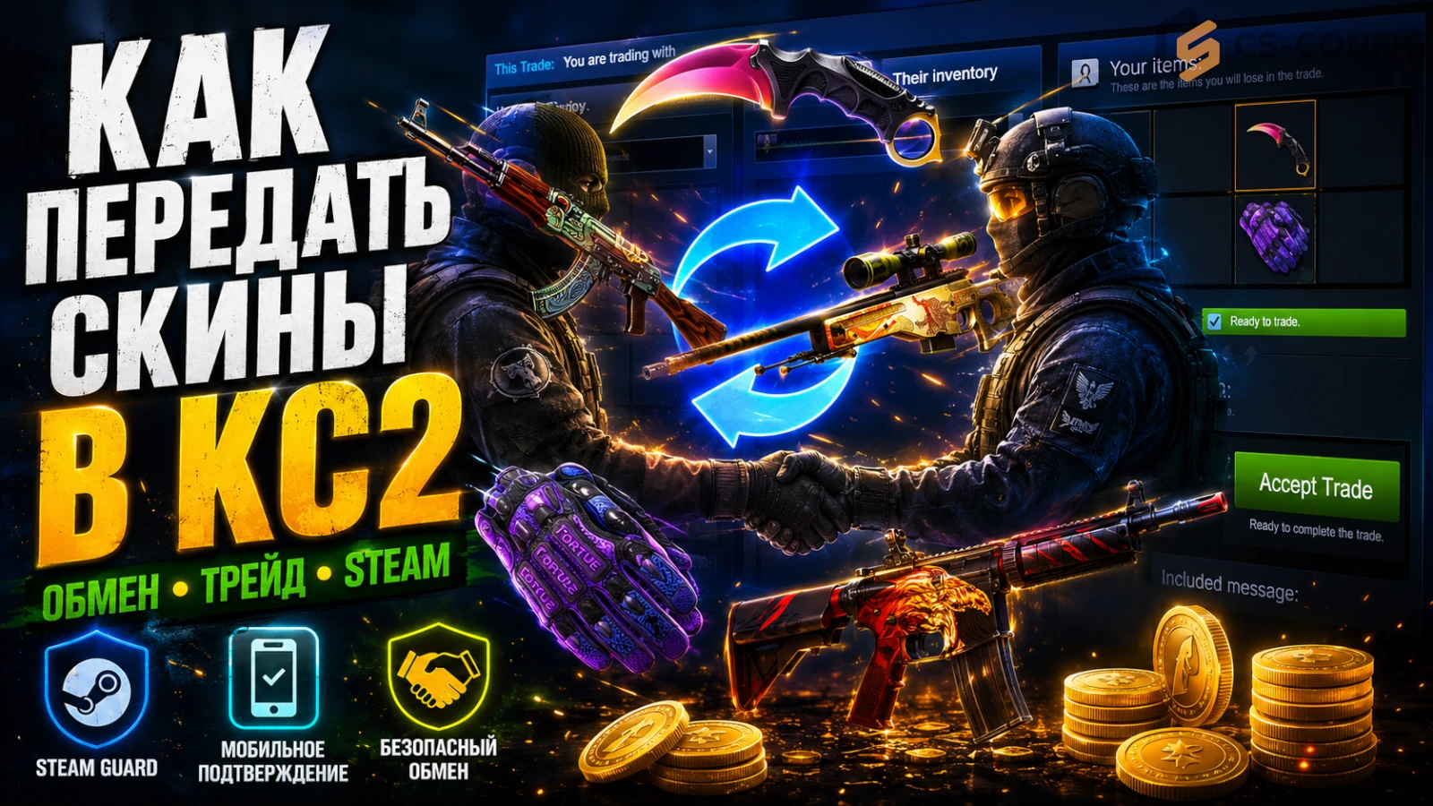Как передать скины в КС2: полное руководство по обмену предметами через Steam