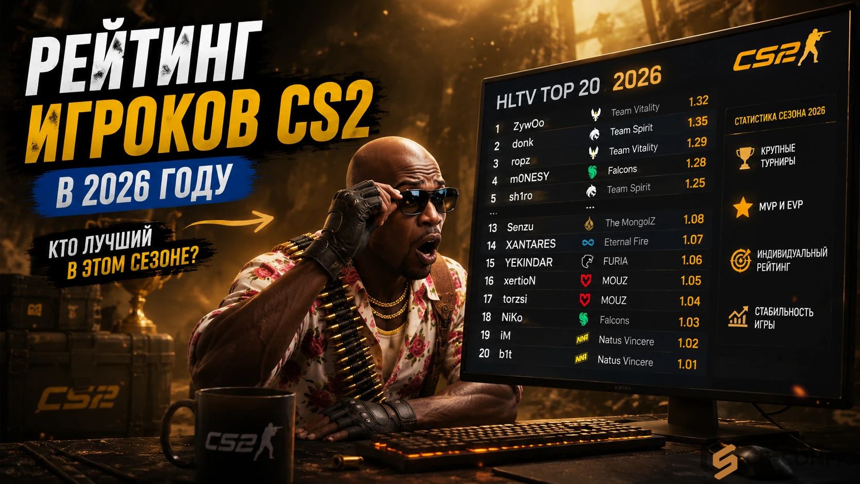 Рейтинг игроков CS2 в 2026 году: кто сейчас считается лучшим