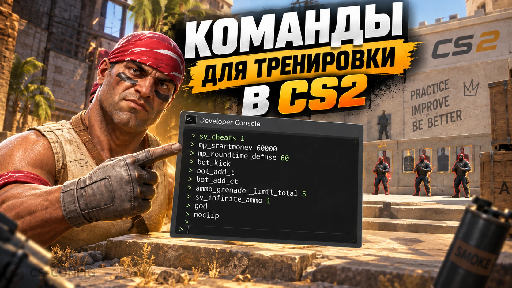 Команды для тренировки в CS2