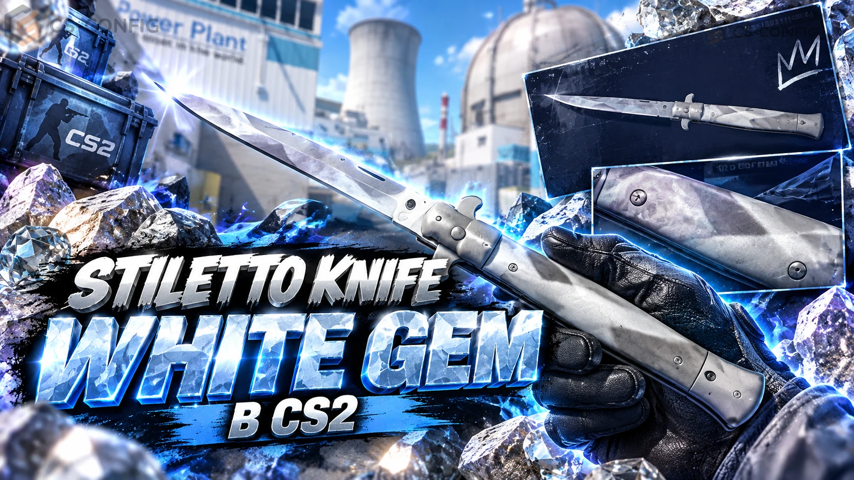 Stiletto Knife White Gem в CS2