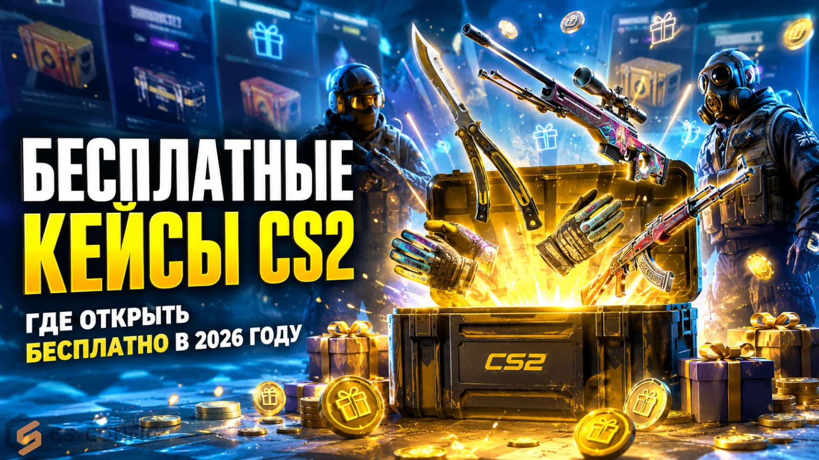 Бесплатные кейсы CS2 в 2026 — где открыть кейсы бесплатно, лучшие сайты КС 2
