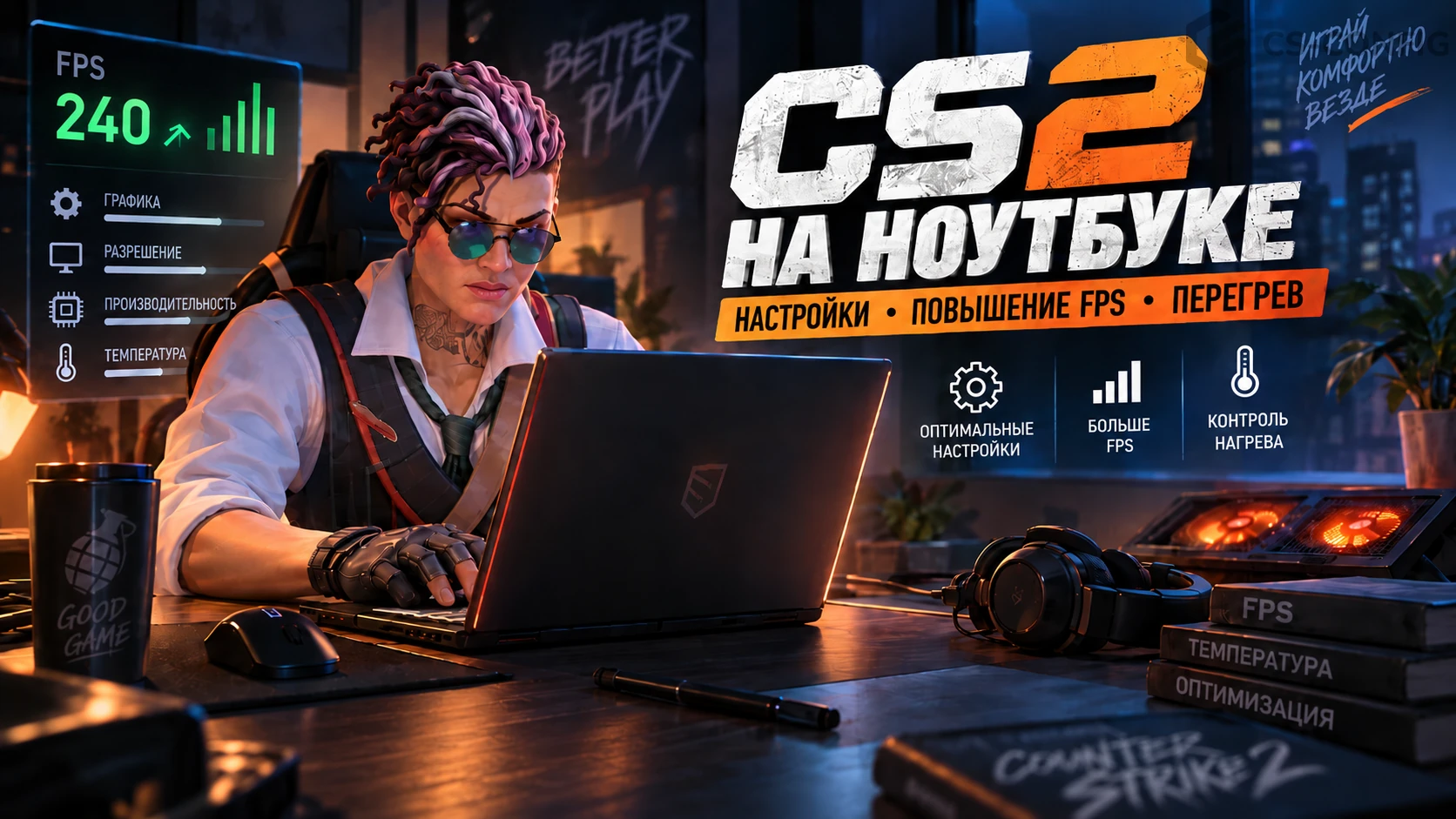 CS2 на ноутбуке — настройки, повышение FPS и перегрев
