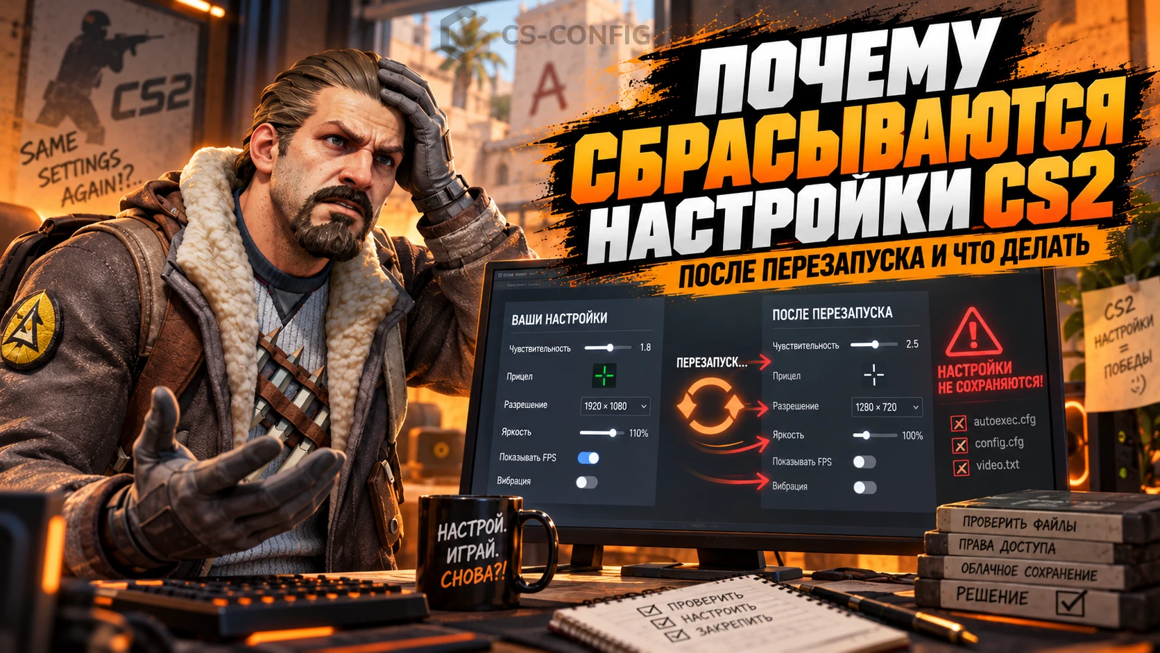 Сбрасываются настройки CS2 после перезапуска