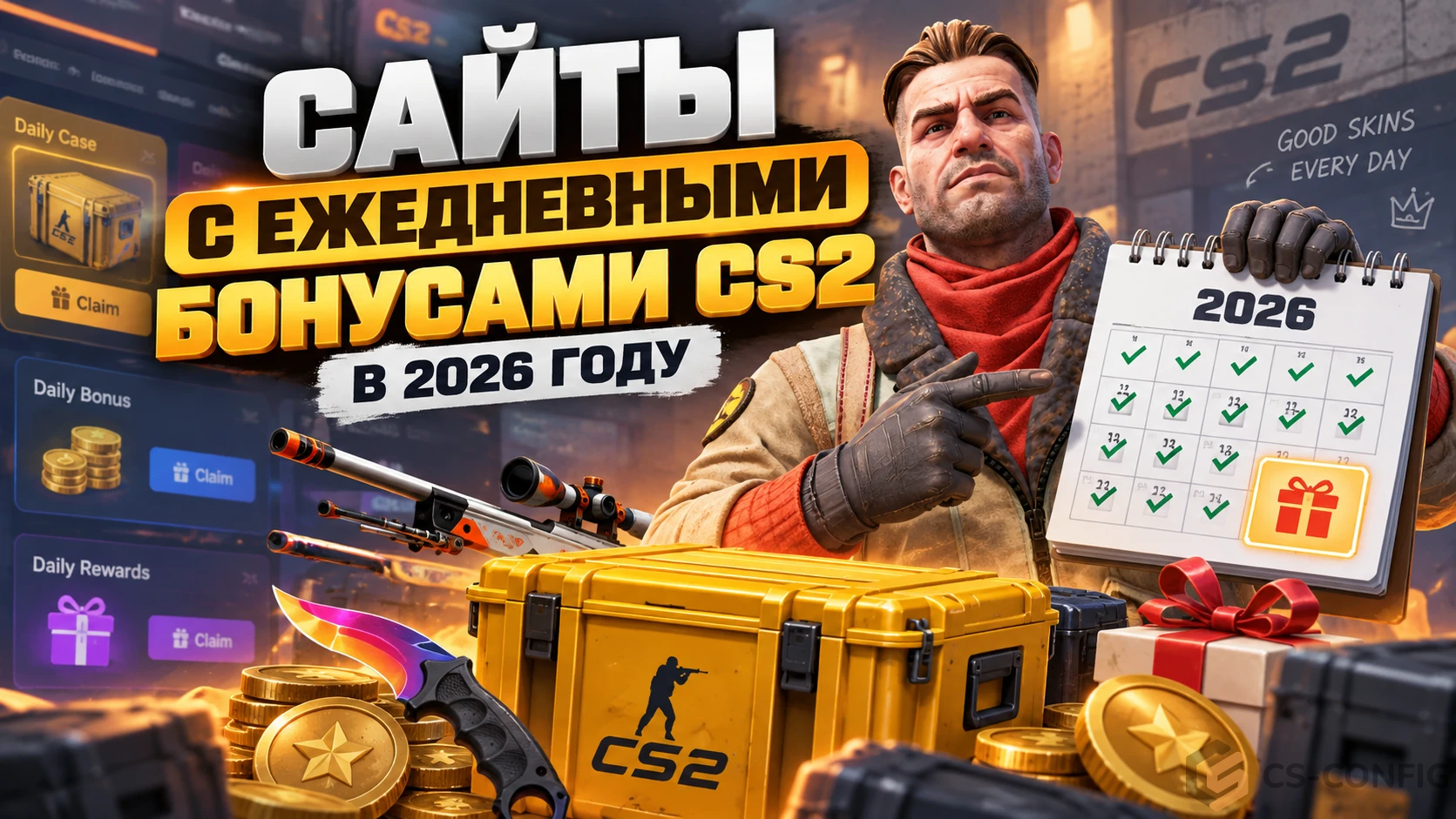 Сайты с ежедневными бонусами CS2 в 2026 году